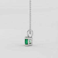0.45 Ct. Emerald Pendant, Silver 3