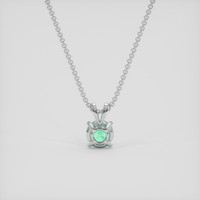 0.54 Ct. Emerald Pendant, Silver 4