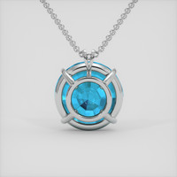 50.02 Ct. Blue Zircon Pendant, Silver 4