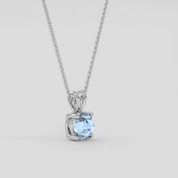 0.66 Ct. Blue Sapphire Pendant, Silver 2