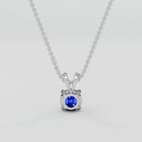0.60 Ct. Blue Sapphire Pendant, Silver 4