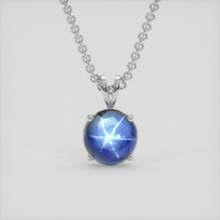 3.07 Ct. Blue Sapphire Pendant, Silver 1