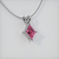 0.42 Ct. Pink Sapphire Pendant, 14K White Gold 2