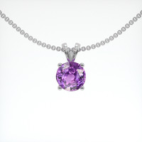1.02 Ct. Purple Sapphire Pendant, 14K White Gold 1