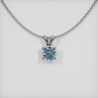 0.61 Ct. Greenish Blue Sapphire Pendant, 14K White Gold 1