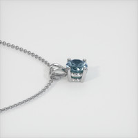 0.61 Ct. Greenish Blue Sapphire Pendant, 14K White Gold 3