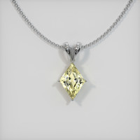3.20 Ct. Yellowish Green Sapphire Pendant, 14K White Gold 1