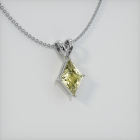 3.20 Ct. Yellowish Green Sapphire Pendant, 14K White Gold 2