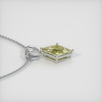 3.20 Ct. Yellowish Green Sapphire Pendant, 14K White Gold 3