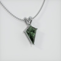 2.18 Ct. Green Sapphire Pendant, 14K White Gold 2
