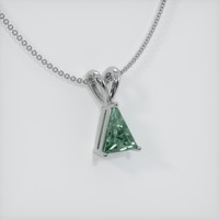 0.93 Ct. Bluish Green Sapphire Pendant, 14K White Gold 2