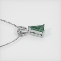 0.93 Ct. Bluish Green Sapphire Pendant, 14K White Gold 3