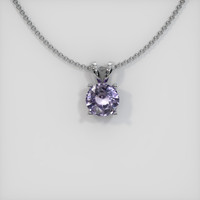 0.74 Ct. Sapphire Pendant, 14K White Gold 1