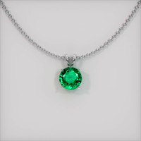 3.59 Ct. Emerald Pendant, 18K White Gold 1