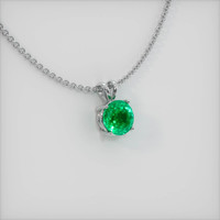 3.59 Ct. Emerald Pendant, 18K White Gold 2