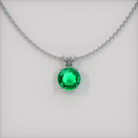 0.93 Ct. Emerald Pendant, 18K White Gold 1