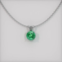 1.15 Ct. Emerald  Pendant - 18K White Gold