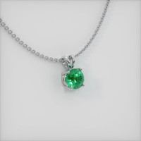 1.15 Ct. Emerald  Pendant - 18K White Gold