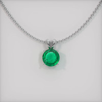 1.08 Ct. Emerald  Pendant - 18K White Gold