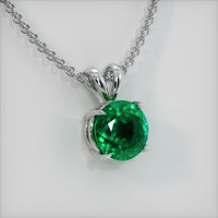 11.16 Ct. Emerald Pendant, 18K White Gold 2