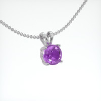 1.02 Ct. Purple Sapphire Pendant, 18K White Gold 2
