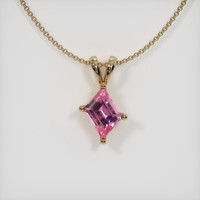 0.42 Ct. Pink Sapphire Pendant, 14K Yellow Gold 1