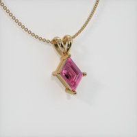 0.42 Ct. Pink Sapphire Pendant, 14K Yellow Gold 2