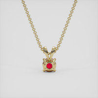 0.33 Ct. Ruby Pendant, 14K Yellow Gold 4