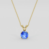 1.01 Ct. Blue Sapphire Pendant, 14K Yellow Gold 1