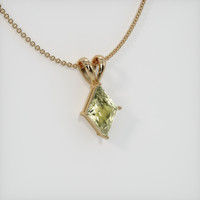 3.20 Ct. Yellowish Green Sapphire Pendant, 14K Yellow Gold 2