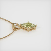 3.20 Ct. Yellowish Green Sapphire Pendant, 14K Yellow Gold 3