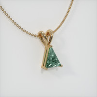 0.93 Ct. Bluish Green Sapphire Pendant, 14K Yellow Gold 2