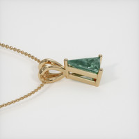 0.93 Ct. Bluish Green Sapphire Pendant, 14K Yellow Gold 3