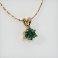 2.44 Ct. Bluish Green Sapphire Pendant, 14K Yellow Gold 2