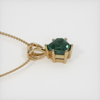 2.44 Ct. Bluish Green Sapphire Pendant, 14K Yellow Gold 3