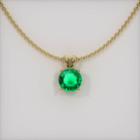 0.93 Ct. Emerald Pendant, 18K Yellow Gold 1