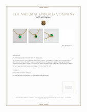 Emerald Pendant 1.08 Ct., 18K Yellow Gold Appraisal