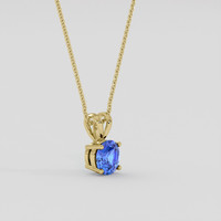 1.01 Ct. Blue Sapphire Pendant, 18K Yellow Gold 2