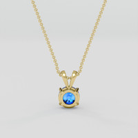 1.01 Ct. Blue Sapphire Pendant, 18K Yellow Gold 4