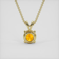 1.00 Ct. Yellowish Orange Sapphire Pendant, 18K Yellow Gold 4