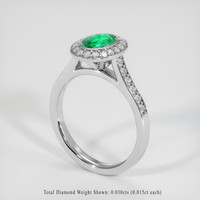 0.55 Ct. Emerald Ring, Platinum 950 2