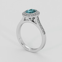 1.50 Ct. Greenish Blue Sapphire Ring, Platinum 950 2