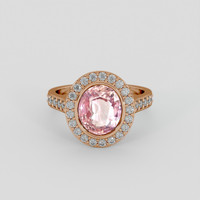 3.37 Ct. Padparadscha Sapphire Ring, 14K Rose Gold 1