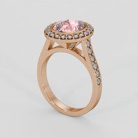 3.37 Ct. Padparadscha Sapphire Ring, 14K Rose Gold 2