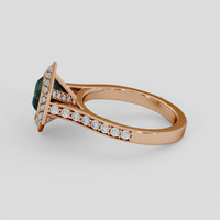 2.66 Ct. Bluish Green Sapphire Ring, 14K Rose Gold 4