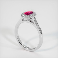 0.85 Ct. Pinkish Red Ruby Ring, 10K White Gold 2