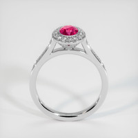 0.85 Ct. Pinkish Red Ruby Ring, 10K White Gold 3