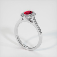 1.14 Ct. Pinkish Red Ruby Ring, 10K White Gold 2