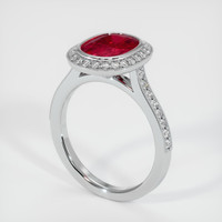 3.13 Ct. Ruby Ring, 14K White Gold 2