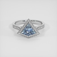 1.79 Ct. Greyish Blue Sapphire Ring, 14K White Gold 1